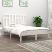 Estructura de cama madera maciza de pino blanco 200x200 cm