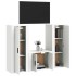 Set de muebles de TV 3 piezas madera contrachapada