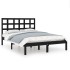 Estructura de cama madera maciza negra 120x190