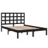 Estructura de cama madera maciza negra 120x190