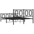 Estructura de cama cabecero y estribo metal negro 135x190