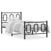 Estructura de cama con cabecero y estribo metal negro 90x190 cm