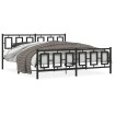 Estructura de cama cabecero y estribo metal negro 183x213 cm