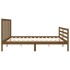 Estructura cama y cabecero madera maciza marrón miel 200x200