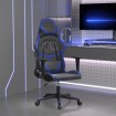 Silla gaming de masaje cuero sintético negro y azul