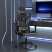 Silla gaming de masaje cuero sintético negro y gris