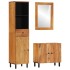 Conjunto de armarios de baño 3 piezas madera maciza de