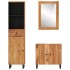 Conjunto de armarios de baño 3 piezas madera maciza de