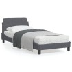 Estructura de cama con cabecero terciopelo gris oscuro 90x200cm