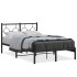 Estructura de cama con cabecero metal negro 120x190