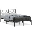 Estructura de cama con cabecero metal negro 120x190 cm