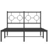 Estructura de cama con cabecero metal negro 120x190