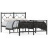 Estructura de cama cabecero y estribo metal negro 120x200