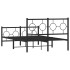 Estructura de cama cabecero y estribo metal negro 120x200