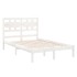 Estructura de cama de madera maciza blanca 140x200