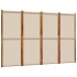 Biombo divisor de 4 paneles gris taupe 280x180