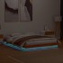 Estructura de cama LED madera maciza pino marrón cera