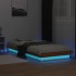 Estructura de cama LED madera maciza pino marrón cera 90x190