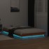 Estructura de cama LED madera maciza pino marrón cera