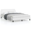 Estructura de cama cabecero cuero sintético blanco 140x190 cm