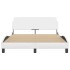 Estructura de cama cabecero cuero sintético blanco 140x190