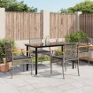 Set comedor de jardín 5 piezas con cojines ratán sintético gris