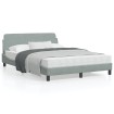 Estructura de cama con cabecero terciopelo gris claro 140x190cm