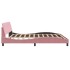 Estructura de cama con cabecero de terciopelo rosa 200x200