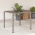 Mesa de jardín superficie de vidrio ratán PE gris 90x90x75