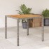 Mesa de jardín superficie madera acacia ratán gris 90x90x75