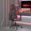 Silla gaming de masaje cuero sintético negro y rojo