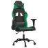 Silla gaming de masaje cuero sintético negro y