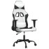 Silla gaming de masaje cuero sintético blanco y