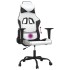 Silla gaming de masaje cuero sintético blanco y