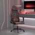 Silla gaming cuero sintético negro y rojo vino