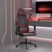 Silla gaming cuero sintético negro y rojo vino tinto