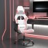 Silla gaming de masaje cuero sintético blanco y