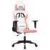 Silla gaming de masaje cuero sintético blanco y