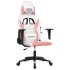 Silla gaming de masaje cuero sintético blanco y