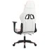 Silla gaming de masaje cuero sintético blanco y