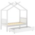 Estructura de cama niños y cajón madera maciza blanca 70x140