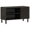 Mueble de TV madera maciza de mango negro 80x31x46 cm