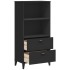 Librería VIKEN madera maciza de pino negro 60x35x123