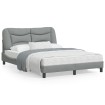 Estructura de cama con cabecero de tela gris claro 140x190 cm