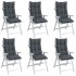 Cojines de silla respaldo alto 6 uds tela Oxford gris