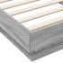 Estructura de cama con luces LED gris Sonoma 100x200