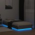 Estructura de cama con luces LED gris Sonoma 90x200