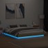 Estructura de cama con luces LED roble Sonoma 180x200