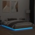 Estructura de cama con luces LED roble Sonoma 160x200