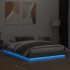 Estructura de cama con luces LED gris Sonoma 120x200